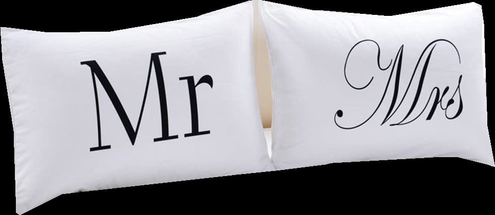 White couple pillowcase