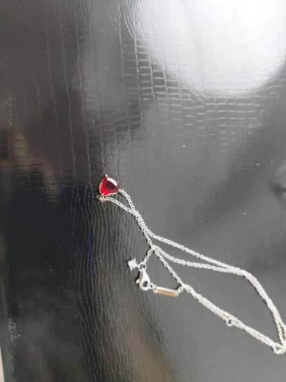 925 Silver Color Diamond Inlaid Necklace With White Copper Electroplating