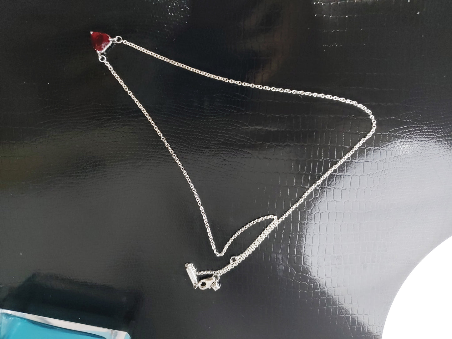 925 Silver Color Diamond Inlaid Necklace With White Copper Electroplating