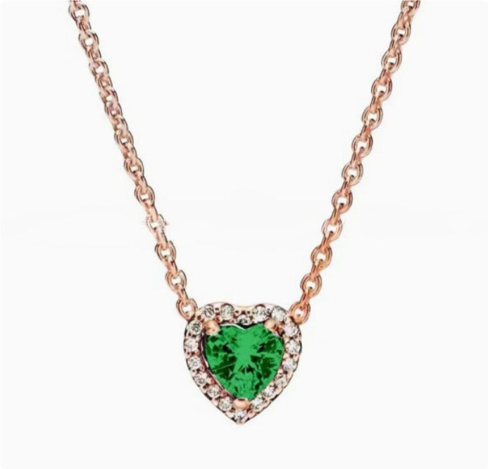 925 Silver Color Diamond Inlaid Necklace With White Copper Electroplating