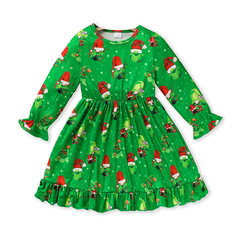 Girls' Christmas Dress & Faux Fur Vest Set –  Fuzzy Vest Holiday Outfit