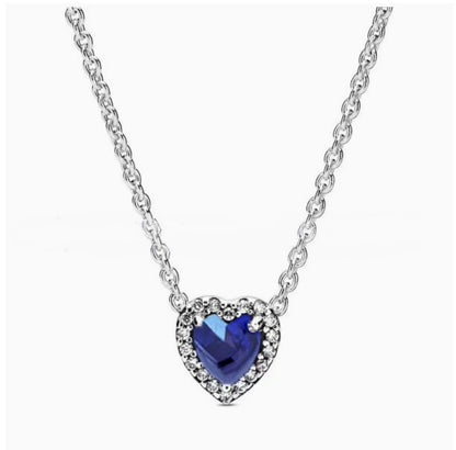 925 Silver Color Diamond Inlaid Necklace With White Copper Electroplating