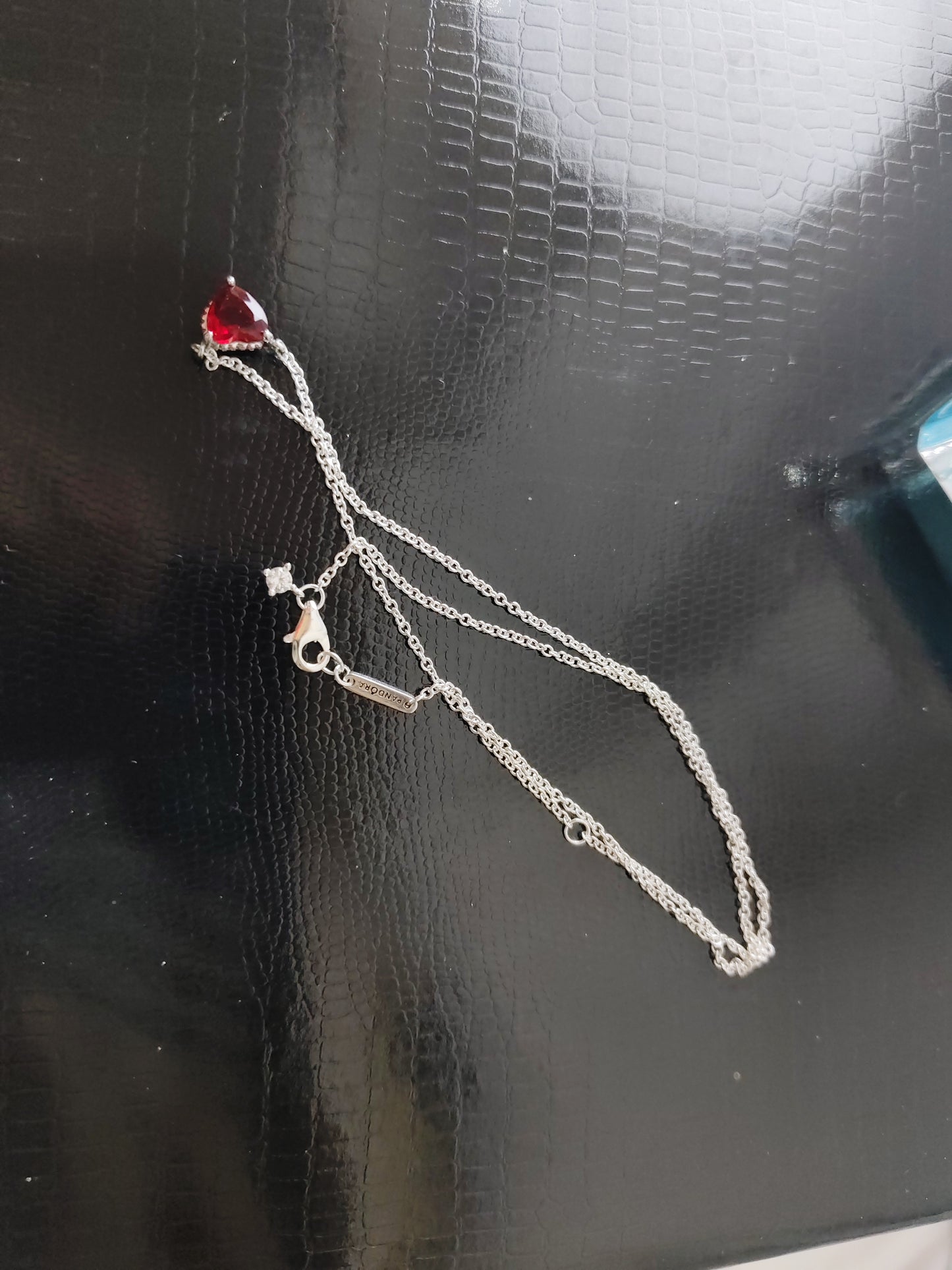 925 Silver Color Diamond Inlaid Necklace With White Copper Electroplating